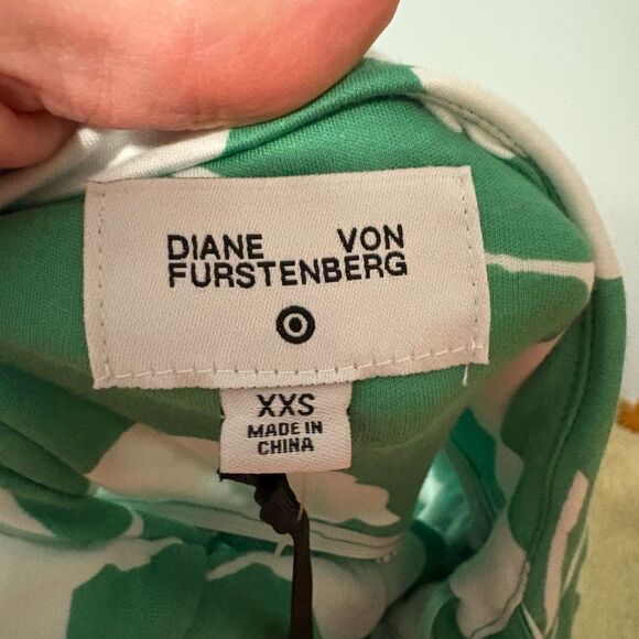 Diane Von Furstenberg DVF x‎ Target green tropical halter top jumpsuit size XXS - Picture 7 of 8